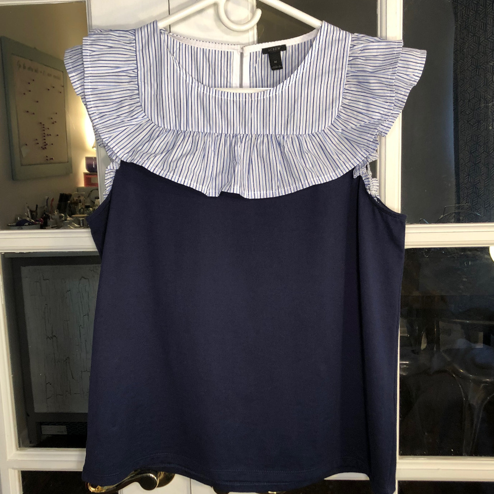 J. Crew Ruffle Sleeveless Top